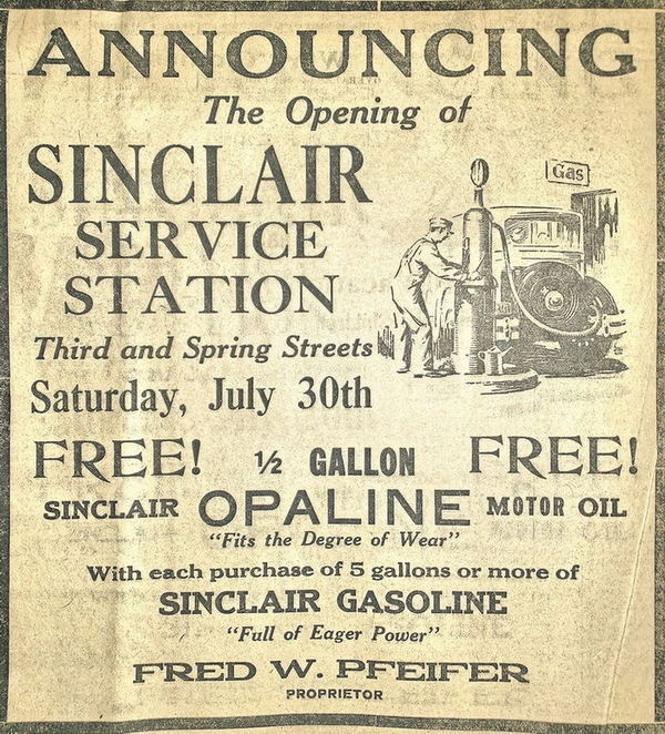 L.A. Wesch Service station - Old Ad From Watertown Historical Society (newer photo)